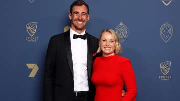 Mitchell Starc and Alyssa Healy at the Australian Cricket Awards in Sydney in January 2023