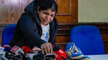 Sakshi Malik at press conference in Delhi on December 21