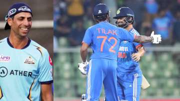 Tilak Varma and Rinku Singh during T20I series against Australia