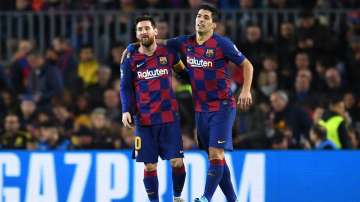 Lionel Messi and Luis Suarez at Barcelona during 2019 season