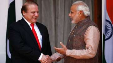 PM Narendra Modi shaking hands with the then Pakistan PM Nawaz Sharif during his visit to Islamabad 