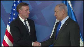 US National Security Adviser Jake Sullivan with Israeli PM Benjamin Netanyahu.