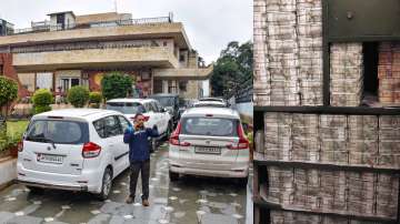 Income Tax officials raid the residence of Congress MP Dheraj Sahu in connection with the disproportionate asset case, in Ranchi and cash seized by the Income Tax department after raids against a Odisha-based distillery group and linked entities.