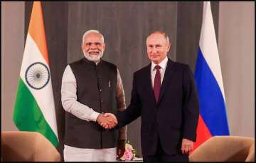 Prime Minister Narendra Modi with Russian President Vladimir Putin