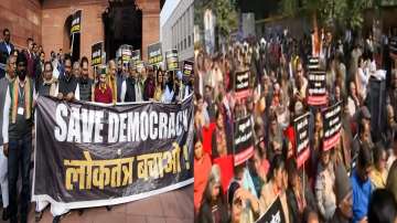 I.N.D.I.A bloc held march at the Parliament premises and simultaneously BJP also carried out protest at Jantar Mantar