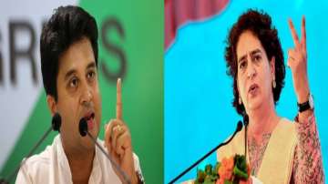 BJP leader Jyotiraditya Scindia and Congress leader Priyanka Gandhi Vadra
