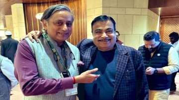 Shashi Tharoor with Nitin Gadkari