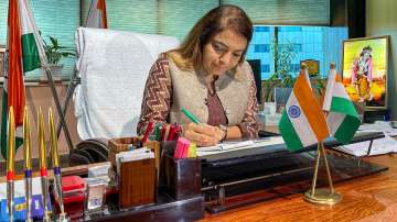 MCD Mayor Shelly Oberoi at her office at the Civic Centre, in New Delhi.