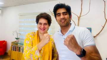 Priyanka Gandhi and Vijender Singh.