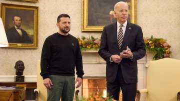 Ukrainian President Volodymyr Zelenskyy meets his US counterpart Joe Biden in Washington for more ai