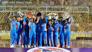 Mumbai Indians with WPL 2023 trophy.