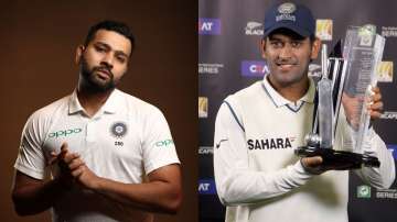 Rohit Sharma (left) and MS Dhoni (right).