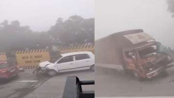 Several vehicles collide with each other on Agra Expressway