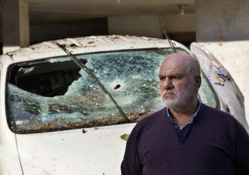 A car which was targeted in Lebanon.