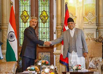 EAM Jaishankar meets Nepal PM Prachanda 