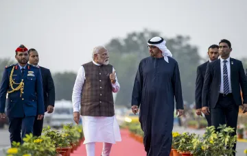 PM Modi with UAE President Mohamed bin Zayed Al Nahyan