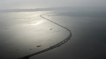 An aerial view of the Mumbai Trans Harbour Link 