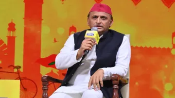 Samajwadi Party chief and Uttar Pradesh former chief minister Akhilesh Yadav at India TV's Samvaad.