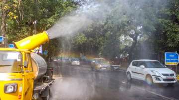 Anti-smog guns are used in Delhi to check air pollution