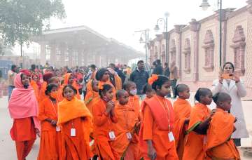 Children from Andhra Pradesh visits to the Ram Temple premises, in Ayodhya (File photo)