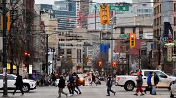 A view of East Hastings street in Downtown Eastside of Vancouver, British Columbia, Canada.