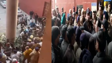 Workers of AAP, Congress and BJP create a ruckus at the MCC office