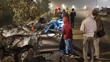 Remains of mangled car 