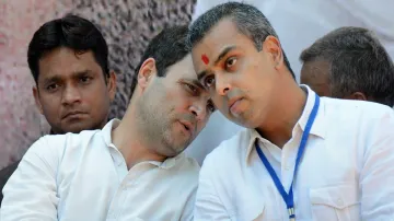 Milind Deora with Congress leader Rahul Gandhi