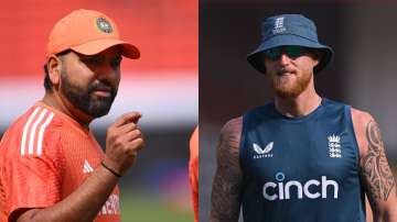 Rohit Sharma and Ben Stokes in Hyderbad 