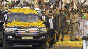 Prime Minister Narendra Modi during a roadshow in Chennai.