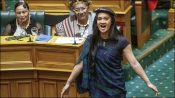 Te Pati Maori MP Hana-Rawhiti Maipi-Clarke during the swearing-in ceremony.