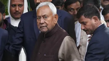 Bihar Chief Minister Nitish Kumar after the JD(U) national council meeting, in New Delhi.