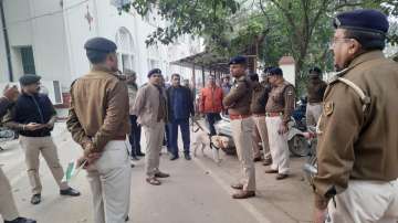 Police, bomb squad present at Patna High Court premises after bomb threat.