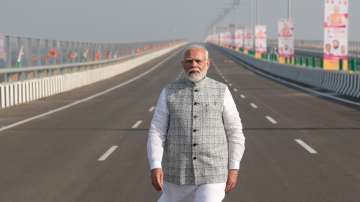 Prime Minister Narendra Modi inspects Atal Setu, India's longest sea-bridge in Mumbai.