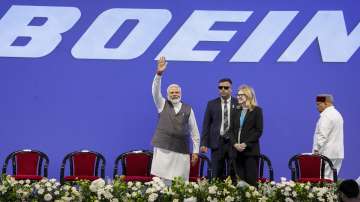 Prime Minister Narendra Modi with Boeing COO Stephanie Pope during the inauguration of the Boeing India Engineering and Technology Center (BIETC) campus, in Bengaluru.