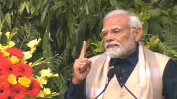 PM Modi interacts with NCC and NSS cadets-volunteers in Delhi.