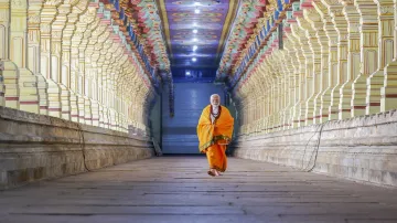 Prime Minister Narendra Modi at Ramanathaswamy Temple, in Rameshwaram.