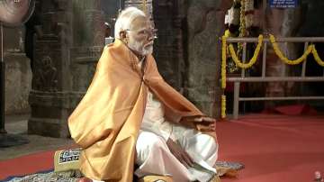 PM Modi sings along with soulful bhajan performance at Veerabhadra Temple in Andhra Pradesh.