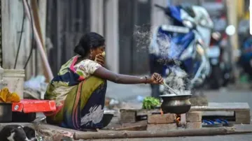 A woman cooking 