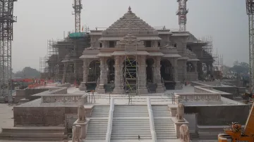 A view of the under-construction Ram Temple in Ayodhya.