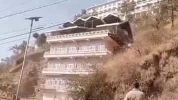 A five-storey building collapses at the national highway near Shimla.