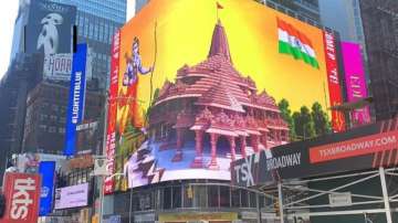 Ram Temple was displayed at Times Square on the occasion of Bhoomi Pujan of mandir.