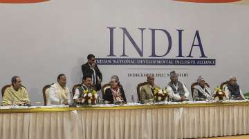 Shiv Sena (UBT) chief Uddhav Thackeray, Tamil Nadu Chief Minister and DMK chief MK Stalin, Congress leader Sonia Gandhi, NCP Chief Sharad Pawar, Congress President Mallikarjun Kharge, RJD chief Lalu Prasad Yadav, and Bihar Chief Minister Nitish Kumar during INDI alliance meeting in Delhi