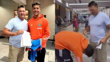 Arshin Kulkarni met his idol Jacques Kallis in South Africa ahead of the U19 World Cup