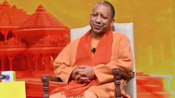 Uttar Pradesh Chief Minister Yogi Adityanath at India TV Samvaad. 