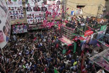 Pakistan ex-foreign minister Bilawal Bhutto Zardari's election campaign rally.