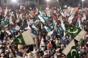 People protesting against the delay in election results in Pakistan