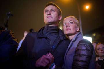 Yulia Navalnaya with her husband 
