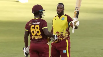 Andre Russell and Sherfane Rutherford lifted West Indies from 79/5 to 220/6 with a record-breaking partnership against Australia