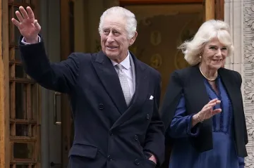 Britain's King Charles and Queen Camilla leave Clarence House